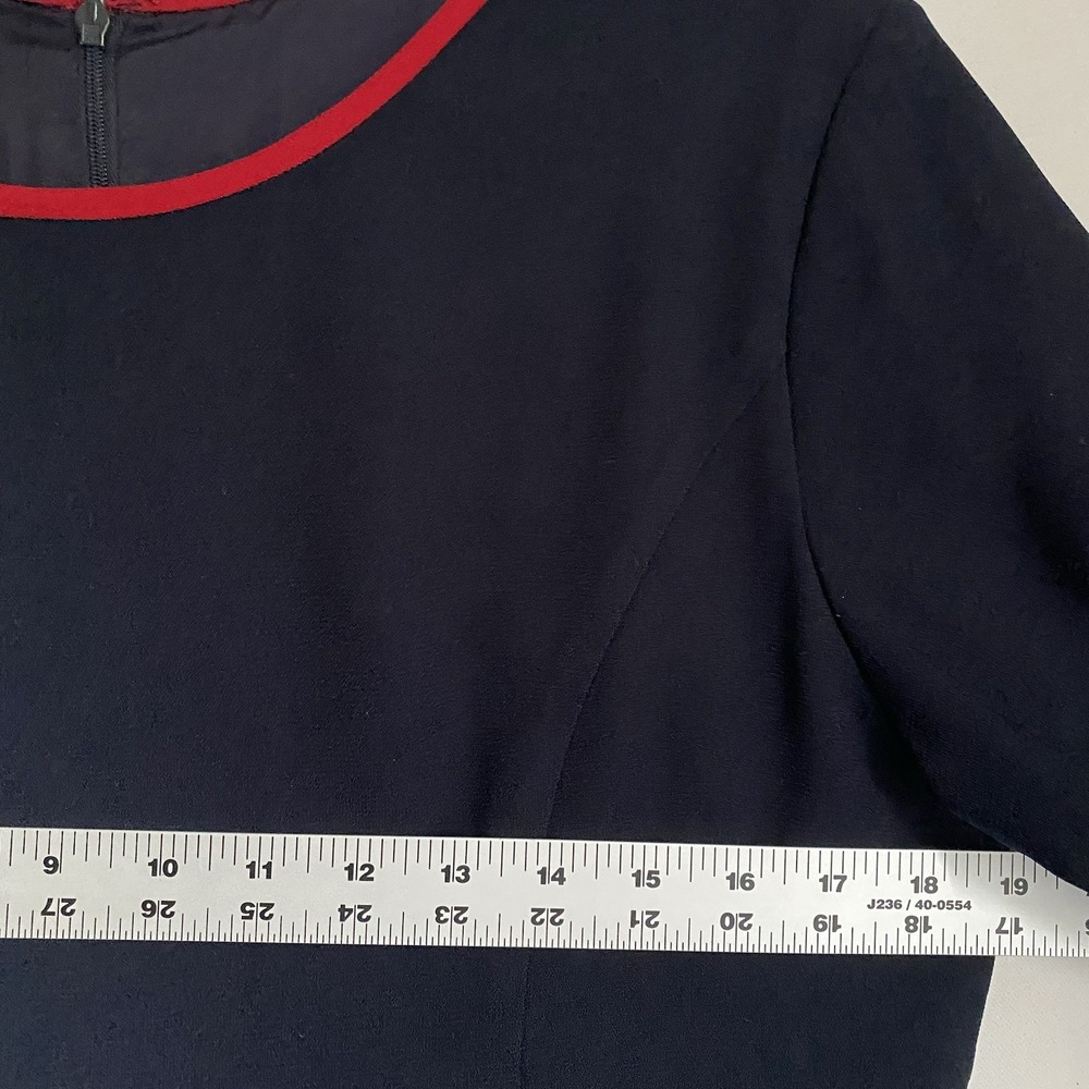 Vintage Talbots Midi Dress Size 8 Navy Long Sleeve Career Office Wear Elegant - Picture 5 of 12